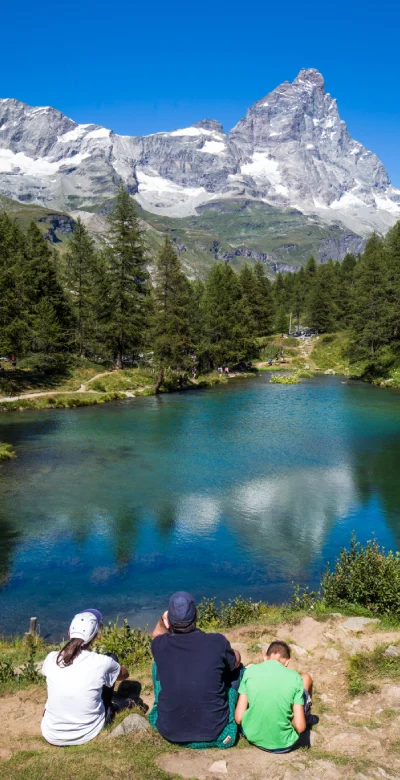 family is enjoying the beauty